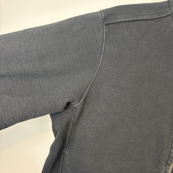 American Giant Moto Full Zip Jacket Mens L Black Pockets Heavyweight Mock Neck - Picture 4 of 12